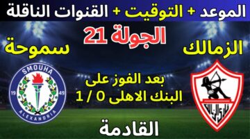 موعد مباراة الزمالك وسموحة في الدوري المصري الممتاز والتشكيل المتوقع