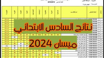 رابط نتائج السادس الابتدائي 2024 محافظة ميسان عبر الموقع الرسمي لوزارة التربية العراقية