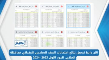 الآن رابط تحميل نتائج العراق في امتحانات الصف السادس الابتدائي محافظة المثنى، الدور الأول 2023 -2024
