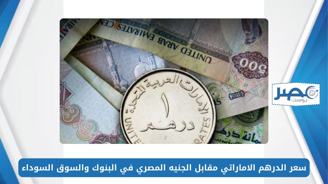 سعر الدرهم الاماراتي مقابل الجنيه المصري AED/EGP في البنوك والسوق السوداء