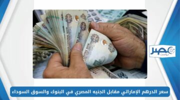 سعر الدرهم الإماراتي مقابل الجنيه المصري اليوم 18-5-2024 في البنوك والسوق السوداء