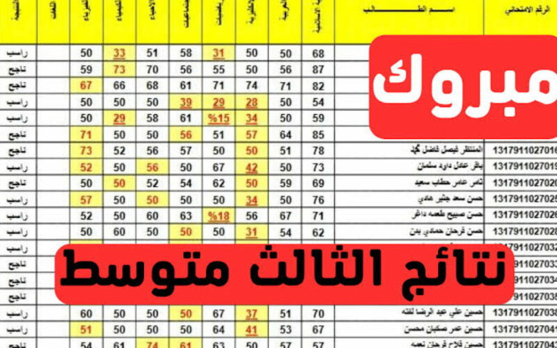 استعلم عنها الآن.. رابط الاستعلام عن نتائج الثالث متوسط الدور الأول 2024 عموم العراق عبر موقع وزارة التربية
