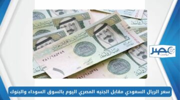 سعر الريال السعودي مقابل الجنيه المصري اليوم بالسوق السوداء والبنوك