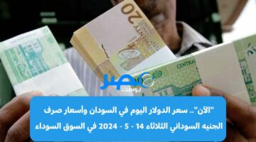 “الآن”.. سعر الدولار اليوم في السودان وأسعار صرف الجنيه السوداني الثلاثاء 14 – 5 – 2024 في السوق السوداء