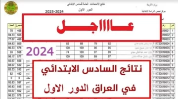 عاجل صدرت الان.. نتائج السادس الابتدائي محافظة الرصافة الثالثة 2024 الدور الأول بالعراق