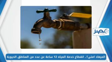 الميعاد امتى؟.. انقطاع خدمة المياه 12 ساعة عن عدد من المناطق الحيوية