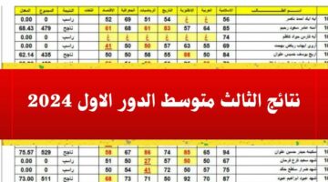 نتائج الثالث متوسط الدور الاول 2024 موقع نتائجنا mlazemna ووزارة التربية العراقية
