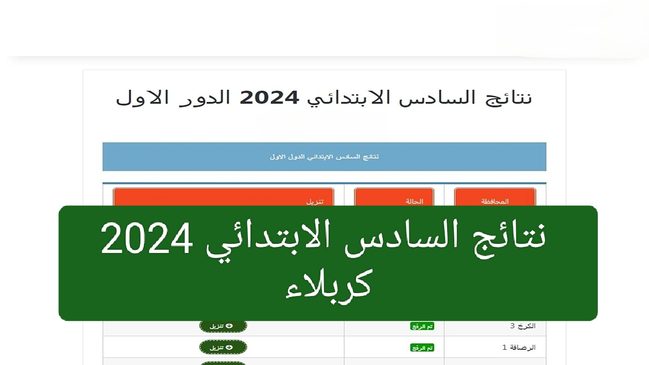 فرحة النجاح هتملأ البيوت.. نتائج السادس الابتدائي 2024 كربلاء عبر موقع وزارة التربية العراقية
