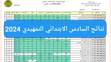 نتائج السادس الابتدائي الدور التمهيدي 2024 في عموم العراق عبر موقع نتائجنا