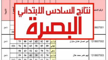 رابط نتائج السادس الابتدائي محافظة البصرة عبر موقع نتائجنا epedu.gov.iq