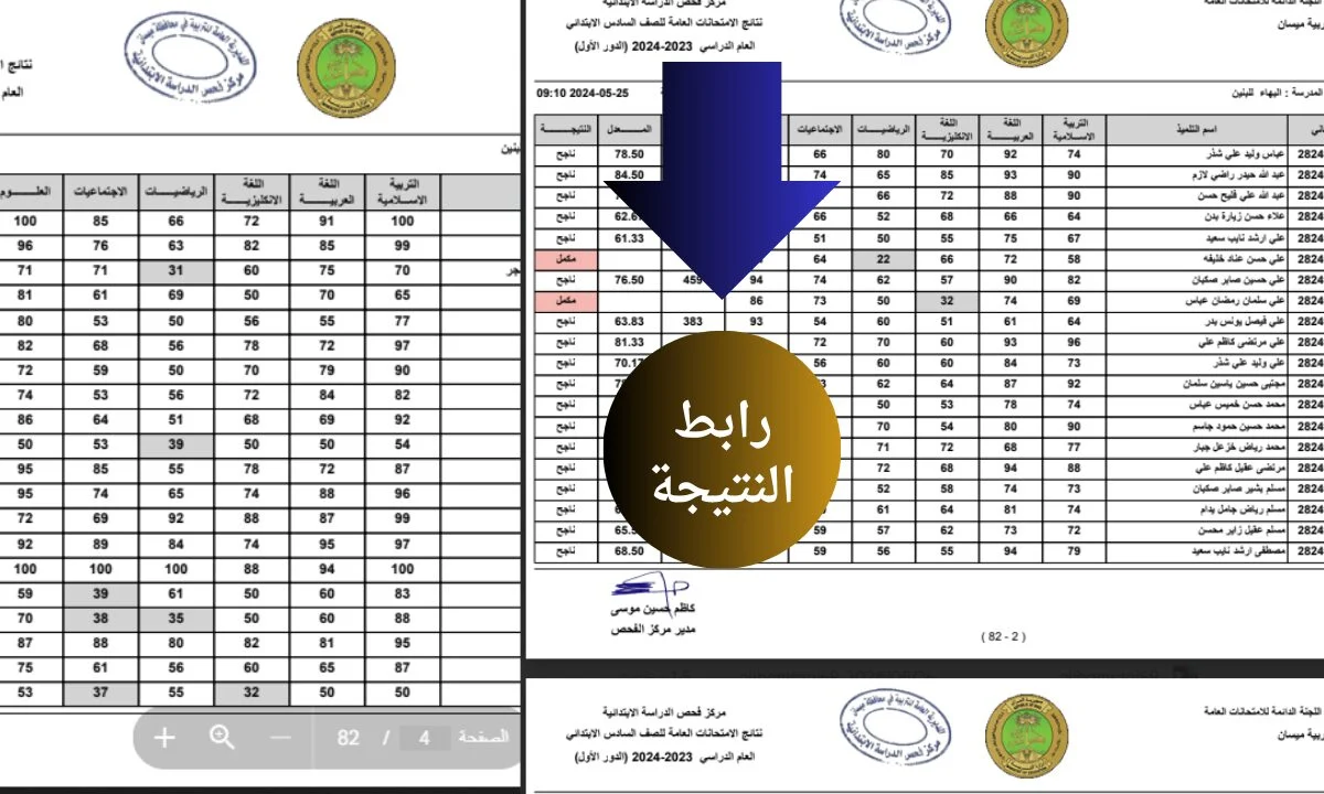 نتيجتك ظهرت هسه results.mlazemna .. نتائج السادس الابتدائي نينوي 2024 الدور الأول في العراق