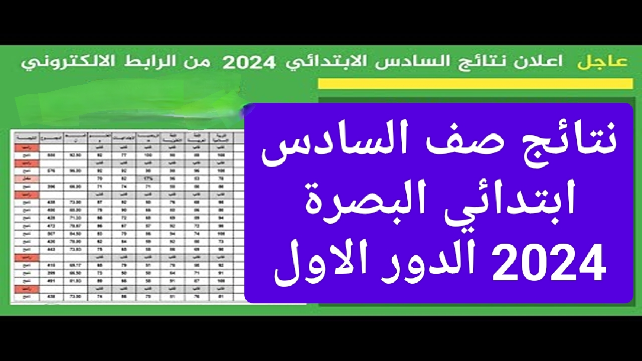 بسرعة.. نتائج الصف السادس الابتدائي محافظة البصرة العراق الدور الأول برقم الجلوس