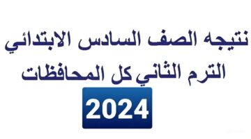 “شهادة ابتدائية” نتيجة الصف السادس برقم الجلوس والاسم 2024 القاهرة وكافة المحافظات