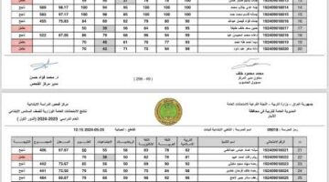 لينك نتائج السادس الابتدائي البصرة 2024 بالاسم والرقم الامتحاني عبر موقع وزارة التربية العراقية