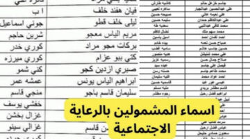 ظهرت رسميًا!!. كشوفات اسماء المشمولين في الرعاية الاجتماعية الوجبة السابعة