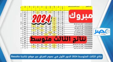 ظهرت هسة.. نتائج الثالث المتوسط 2024 الدور الأول في عموم العراق عبر موقع نتائجنا Results