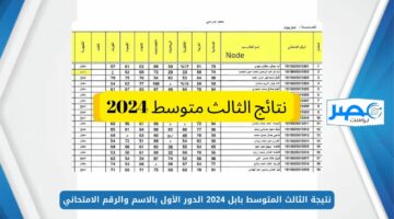 نتيجة الثالث المتوسط بابل 2024 الدور الأول بالاسم والرقم الامتحاني عبر موقع وزارة التربية العراقية