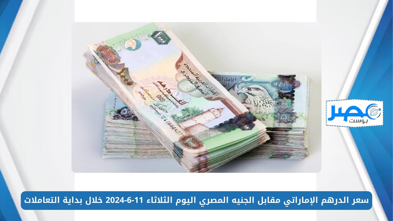 سعر الدرهم الإماراتي مقابل الجنيه المصري اليوم الثلاثاء 11-6-2024 خلال بداية التعاملات AED/EGP