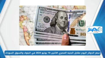 سعر الدولار اليوم مقابل الجنيه المصري الاثنين 10 يونيو 2024 في البنوك والسوق السوداء