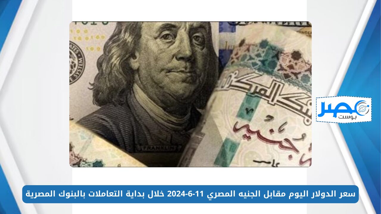 سعر الدولار اليوم مقابل الجنيه المصري 11-6-2024 خلال بداية التعاملات بالبنوك المصرية