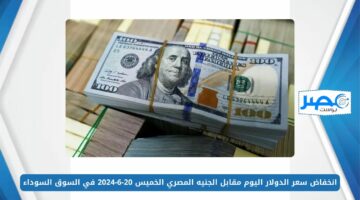 انخفاض سعر الدولار اليوم مقابل الجنيه المصري الخميس 20-6-2024 في السوق السوداء