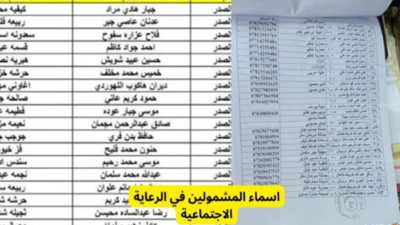 الوجبة السابعة.. رابط الاستعلام عن أسماء المشمولين بالرعاية الاجتماعية في العراق