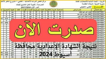 برابط فعال.. نتيجة الشهادة الإعدادية محافظة أسيوط 2024 وكيفية توزيع الدرجات