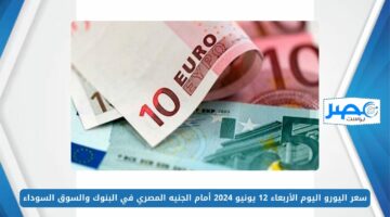 سعر اليورو اليوم الأربعاء 12 يونيو 2024 أمام الجنيه المصري في البنوك والسوق السوداء EUR/EGP