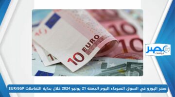 سعر خيالي.. سعر اليورو في السوق السوداء اليوم الجمعة 21 يونيو 2024 خلال بداية التعاملات EUR/EGP