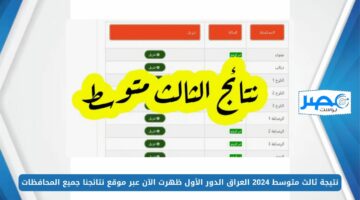 مبروك النجاح.. نتيجة ثالث متوسط 2024 العراق الدور الأول ظهرت الآن عبر موقع نتائجنا PDF جميع المحافظات