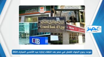 موعد رجوع البنوك للعمل في مصر بعد انتهاء إجازة عيد الأضحى المبارك 2024