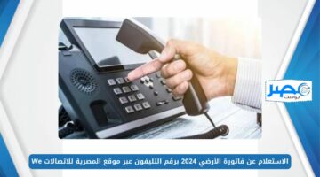 الاستعلام عن فاتورة الأرضي 2024 برقم التليفون عبر موقع المصرية للاتصالات WE