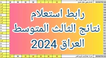 قريباً جدا.. استعلام نتائج الثالث المتوسط الدور الأول 2024 في جميع محافظات العراق بالاسم والرقم الامتحاني