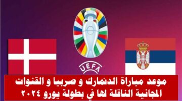 موعد مباراة الدنمارك و صربيا في بطولة يورو 2024 و القنوات المجانية الناقلة