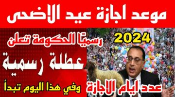 عدد أيام أجازة عيد الأضحى في مصر 2024 للعاملين في القطاع الحكومي خلال الشهر الجاري