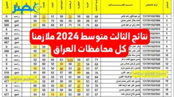 نتائج الثالث متوسط 2024 ملازمنا results mlazemna رابط تنزيل الدرجات PDF من وزارة التربية العراقية