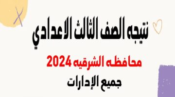 لينك سريع.. نتيجة الصف الثالث الإعدادي محافظة الشرقية اخر العام 2024 بالاسم ورقم الجلوس