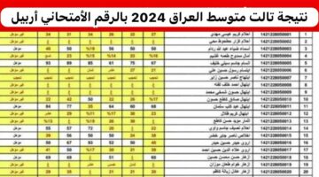 تعرف الآن على نتيجة تالت متوسط العراق أربيل 2024 بالرقم الأمتحاني عبر الرابط الرسمي
