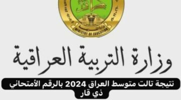 الآن.. نتيجة تالت متوسط العراق 2024 بالرقم الأمتحاني ذي قار رسميا من وزارة التعليم