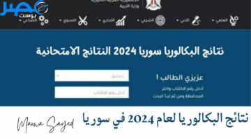 “Now” خطوات الاستعلام عن نتيجة البكالوريا في سوريا عبر موقع الوزارة الرسمي 2024 moed.gov.sy
