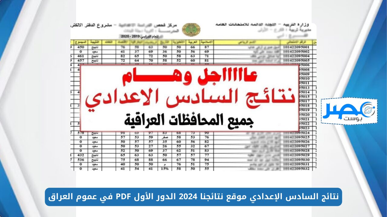 من هُنــا.. نتائج السادس الإعدادي موقع نتائجنا 2024 الدور الأول PDF في عموم العراق بالرقم الامتحاني results.mlazemna