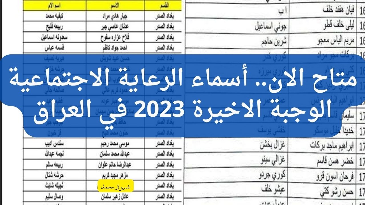 spa.gov.iq.. كشوفات أسماء المشمولين بالرعاية الاجتماعية الوجبة الأخيرة PDF في عموم العراق 2024 عبر منصة مظلتي