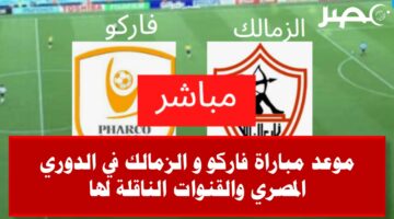 موعد مباراة فاركو و الزمالك في الدوري المصري والقنوات الناقلة لها