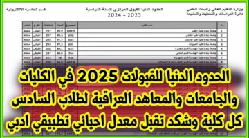 رسميا.. معدلات القبول المركزي في الجامعات العراقية 2024 – 2025 “الفرع العلمي والأدبي”