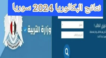 رابط الحصول على نتائج بكالوريا سوريا 2024 برقم الأكتتاب المقدم من وزارة التربية السورية