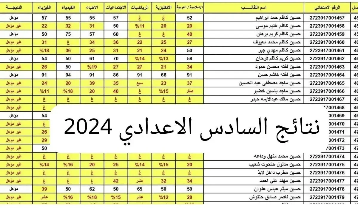 هنـا.. نتيجة السادس الاعدادي العراق القادسية الدور الأول 2024 عبر موقع وزارة التربية